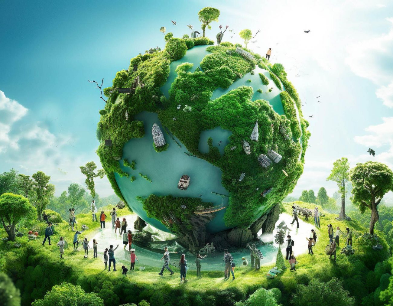 Image of Earth with the continents covered in dense vegetation symbolising our respect for the environment in providing company formation services